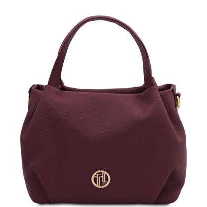 Bags in Ireland Soft Leather Handbag NORA TL142372 in Bordeaux