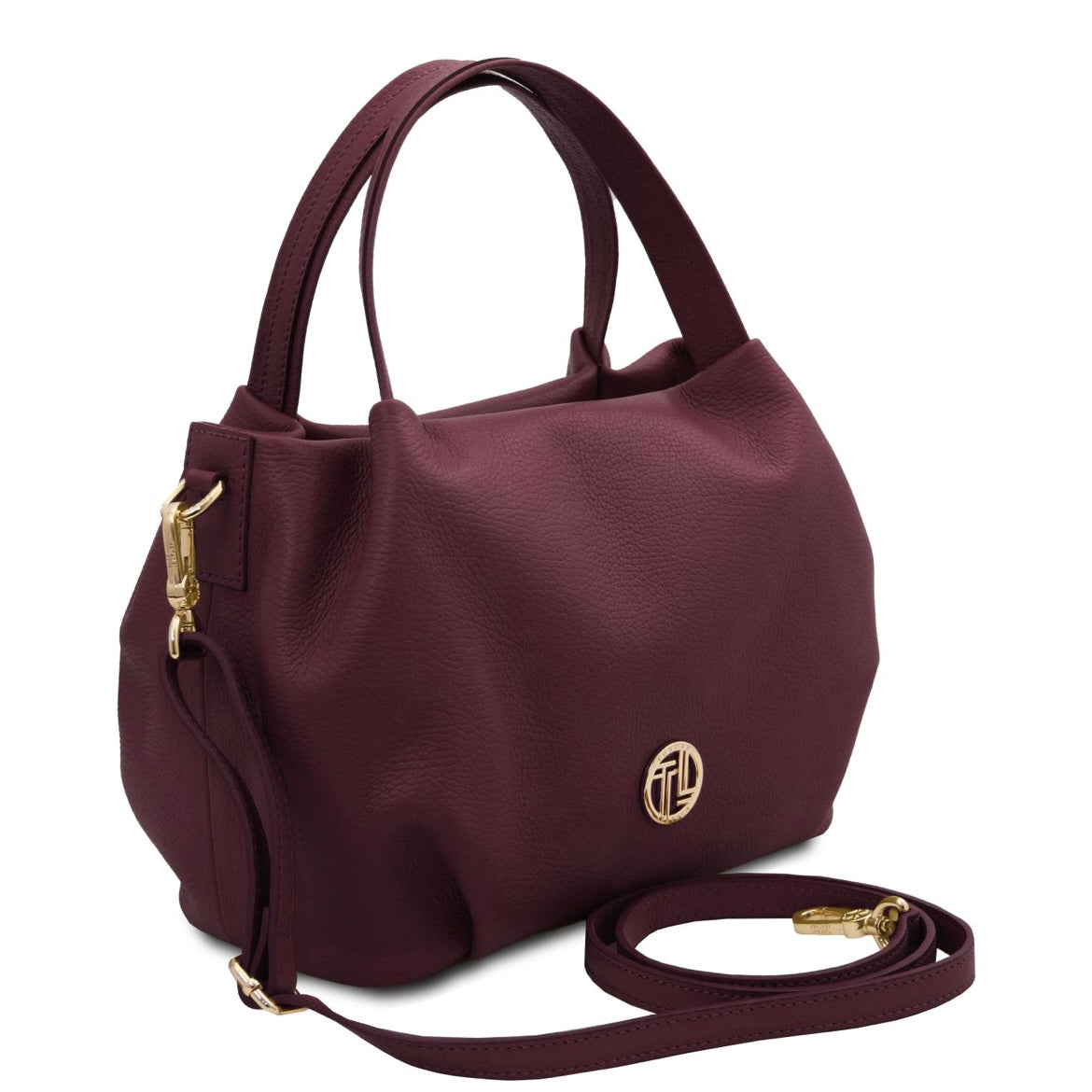 Bags in Ireland Soft Leather Handbag NORA TL142372 in Bordeaux