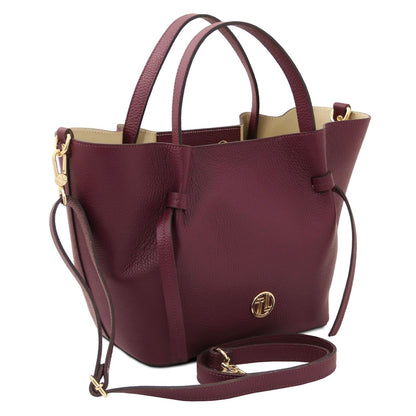 The Tropical Duchess Tuscany Leather LEGAME Leather Shopping bag - Large Size Bordeaux TL142481