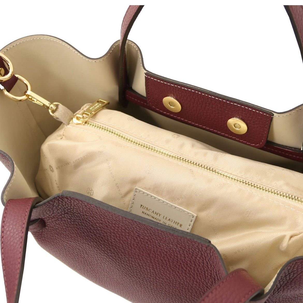 The Tropical Duchess Tuscany Leather LEGAME Leather Shopping bag - Large Size Bordeaux TL142481