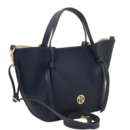 The Tropical Duchess Tuscany Leather LEGAME Leather Shopping bag - Large Size Dark Blue TL142481