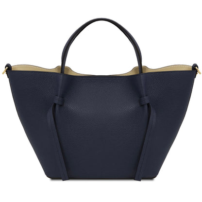 The Tropical Duchess Tuscany Leather LEGAME Leather Shopping bag - Large Size Dark Blue TL142481