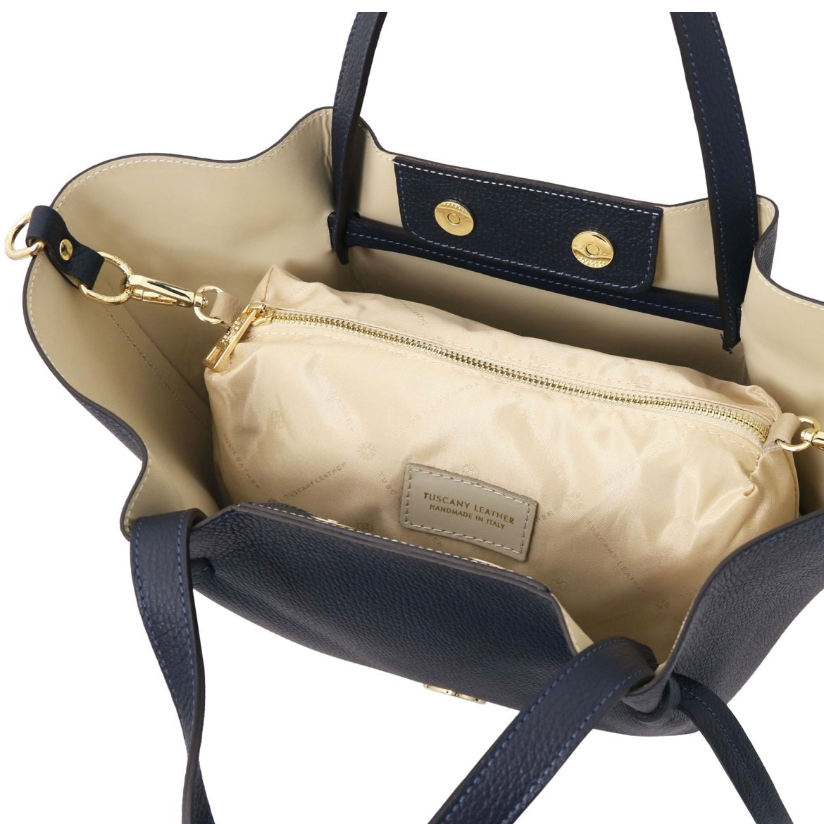 The Tropical Duchess Tuscany Leather LEGAME Leather Shopping bag - Large Size Dark Blue TL142481