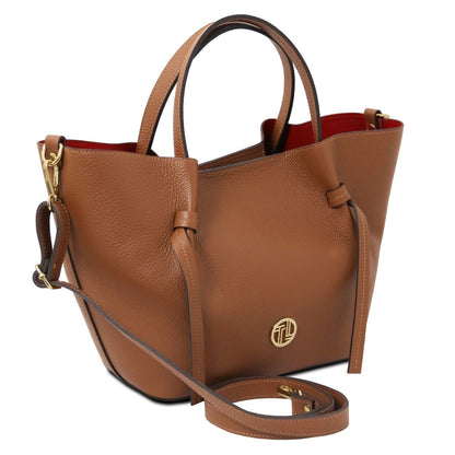 The Tropical Duchess Tuscany Leather LEGAME Leather Shopping bag - Large Size Cognac TL142481