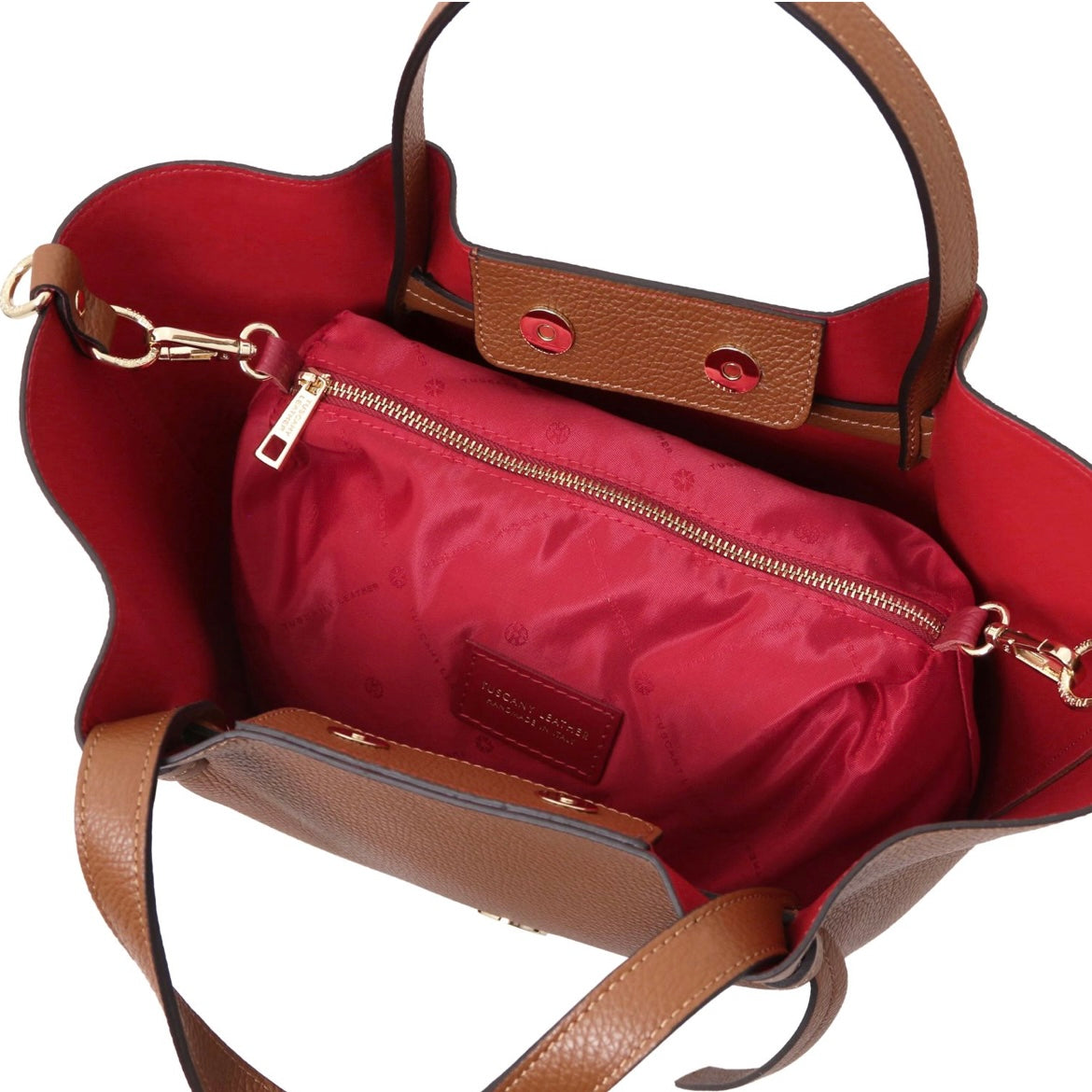 The Tropical Duchess Tuscany Leather LEGAME Leather Shopping bag - Large Size Cognac TL142481