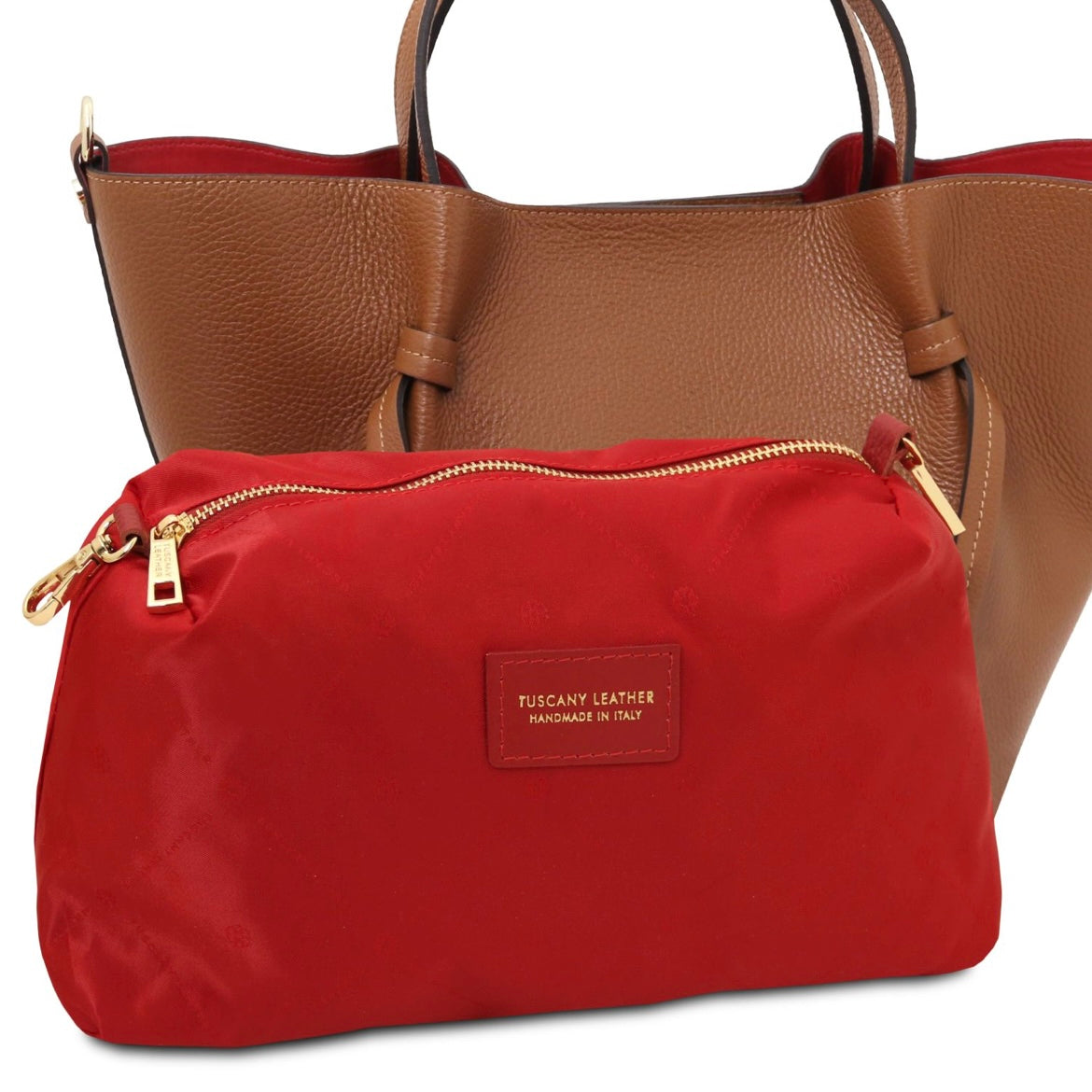 The Tropical Duchess Tuscany Leather LEGAME Leather Shopping bag - Large Size Cognac TL142481