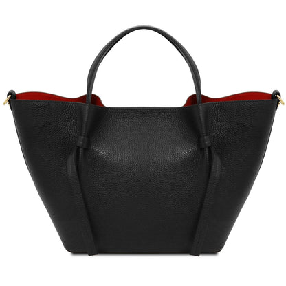 The Tropical Duchess Tuscany Leather LEGAME Leather Shopping bag - Large Size Black TL142481