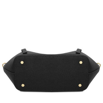 The Tropical Duchess Tuscany Leather LEGAME Leather Shopping bag - Large Size Black TL142481