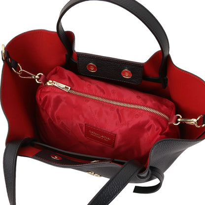 The Tropical Duchess Tuscany Leather LEGAME Leather Shopping bag - Large Size Black TL142481