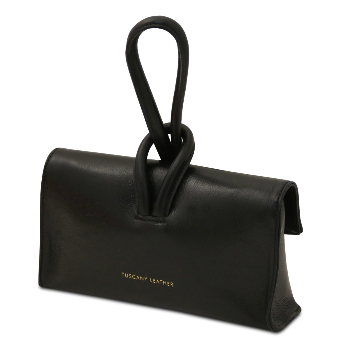 The Tropical Duchess Tuscany Leather Metallic Leather Clutch in Black TL141993