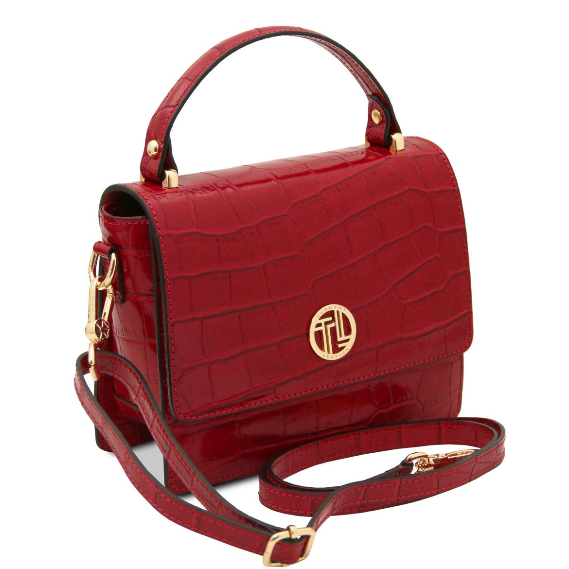 The Tropical Duchess Tuscany Leather Croc Croque in Red TL142503