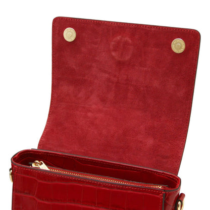 The Tropical Duchess Tuscany Leather Croc Croque in Red TL142503