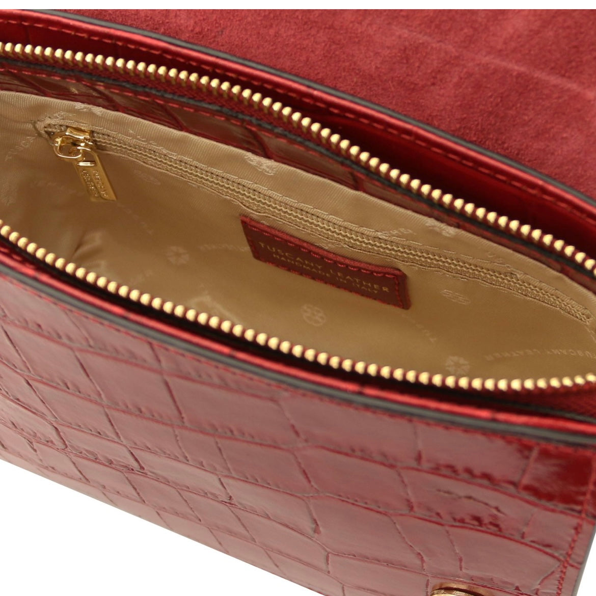 The Tropical Duchess Tuscany Leather Croc Croque in Red TL142503