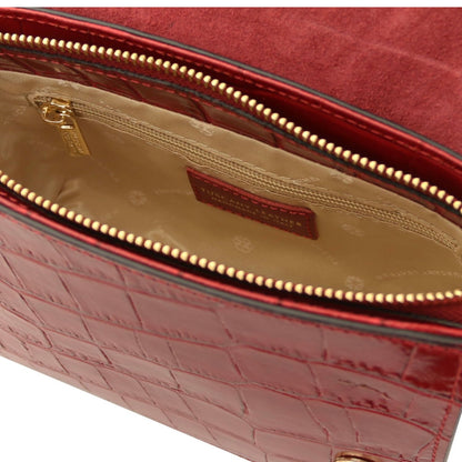 The Tropical Duchess Tuscany Leather Croc Croque in Red TL142503