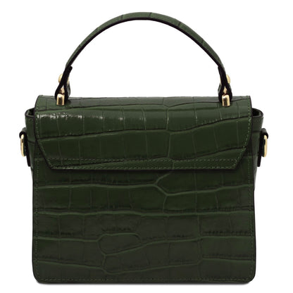 The Tropical Duchess Tuscany Leather Croc Croque in Forest Green TL142503