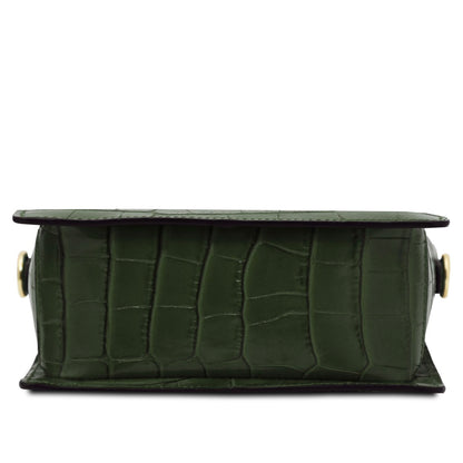 The Tropical Duchess Tuscany Leather Croc Croque in Forest Green TL142503