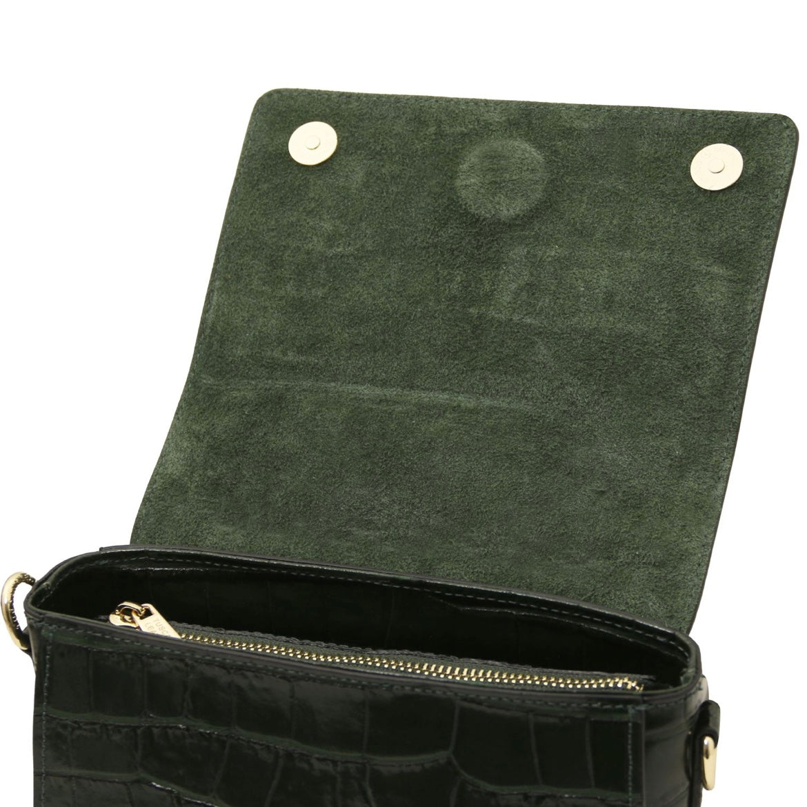 The Tropical Duchess Tuscany Leather Croc Croque in Forest Green TL142503