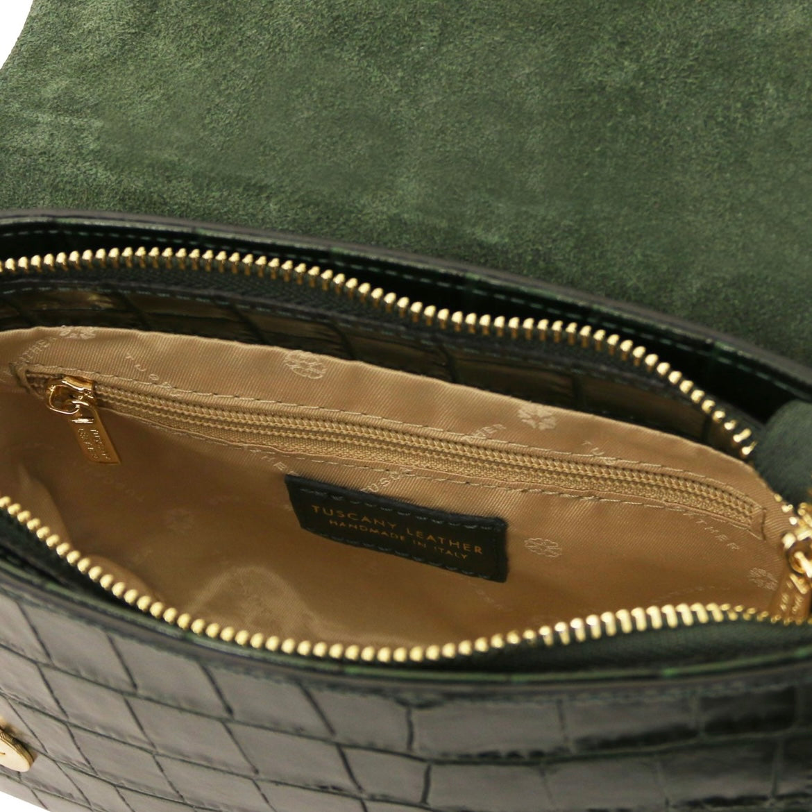 The Tropical Duchess Tuscany Leather Croc Croque in Forest Green TL142503