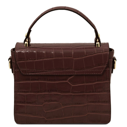 The Tropical Duchess Tuscany Leather Croc Croque in Coffee TL142503