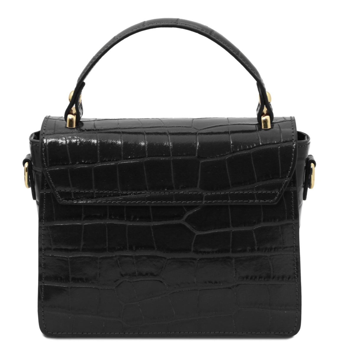 The Tropical Duchess Tuscany Leather Croc Croque in Black TL142503