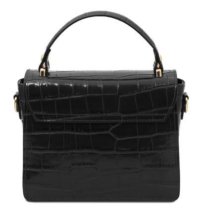 The Tropical Duchess Tuscany Leather Croc Croque in Black TL142503