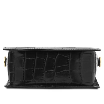 The Tropical Duchess Tuscany Leather Croc Croque in Black TL142503