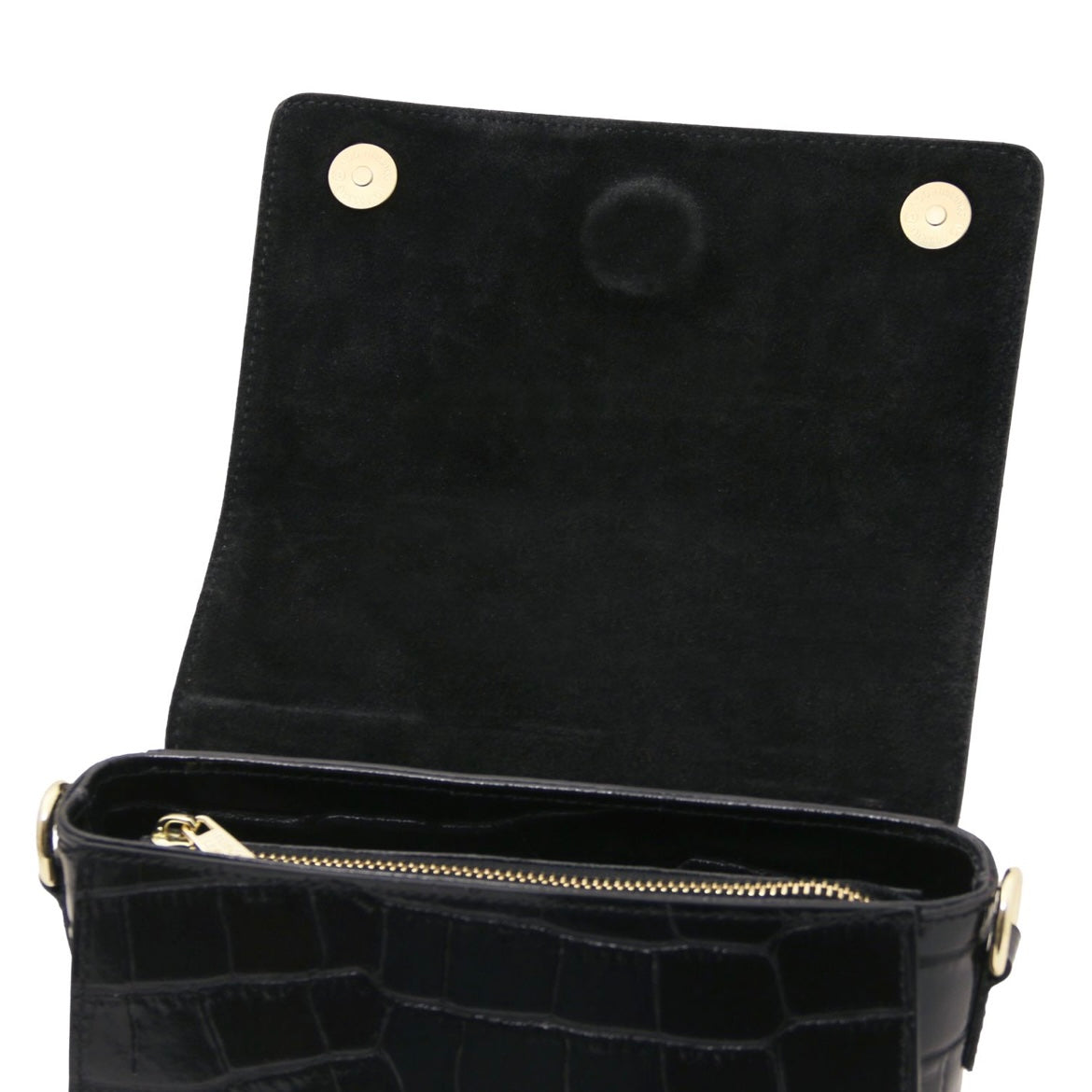 The Tropical Duchess Tuscany Leather Croc Croque in Black TL142503