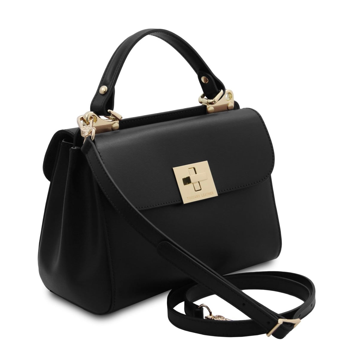 The Tropical Duchess Tuscany Leather Armonia Leather Handbag in Black TL142286