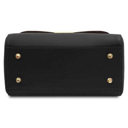 The Tropical Duchess Tuscany Leather Armonia Leather Handbag in Black TL142286