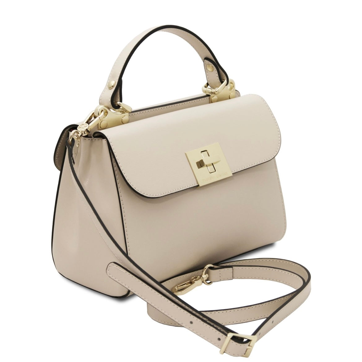 The Tropical Duchess Tuscany Leather Armonia Leather Handbag in Beige TL142286