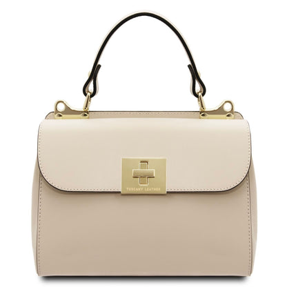 The Tropical Duchess Tuscany Leather Armonia Leather Handbag in Beige TL142286