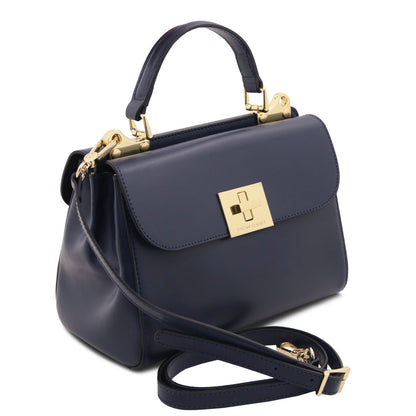 The Tropical Duchess Tuscany Leather Armonia Leather Handbag in Dark Blue TL142286