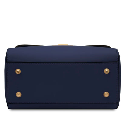 The Tropical Duchess Tuscany Leather Armonia Leather Handbag in Dark Blue TL142286
