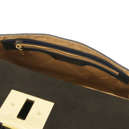 The Tropical Duchess Tuscany Leather Armonia Leather Handbag in Dark Blue TL142286