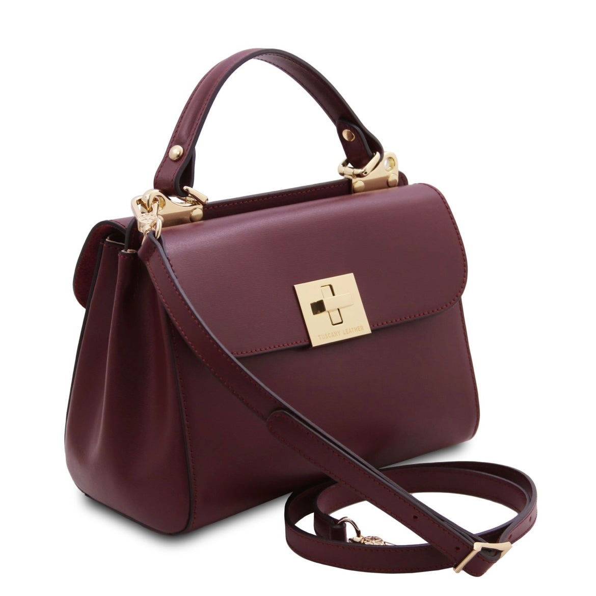 The Tropical Duchess Tuscany Leather Armonia Leather Handbag in Bordeaux TL142286