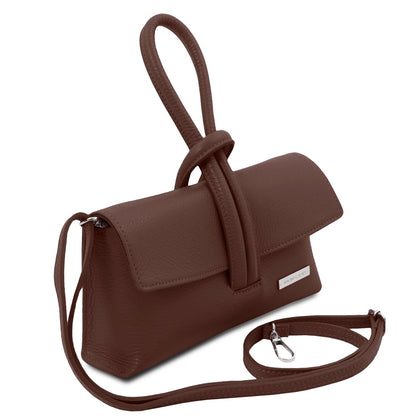 The Tropical Duchess Tuscany Leather Clutch Bag TL141990 in Coffee