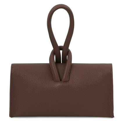 The Tropical Duchess Tuscany Leather Clutch Bag TL141990 in Coffee