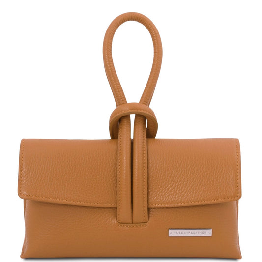 The Tropical Duchess Tuscany Leather Clutch Bag TL141990 in Cognac