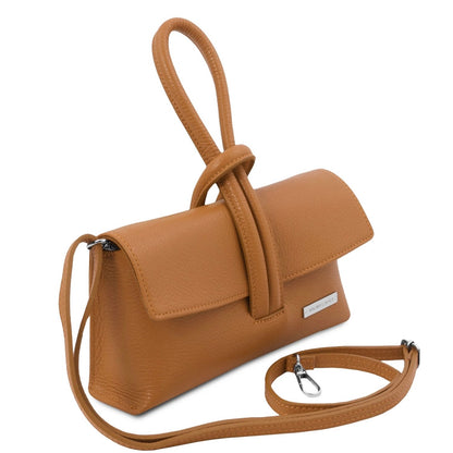 The Tropical Duchess Tuscany Leather Clutch Bag TL141990 in Cognac