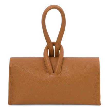 The Tropical Duchess Tuscany Leather Clutch Bag TL141990 in Cognac