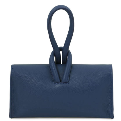 The Tropical Duchess Tuscany Leather Clutch Bag TL141990 in Dark Blue