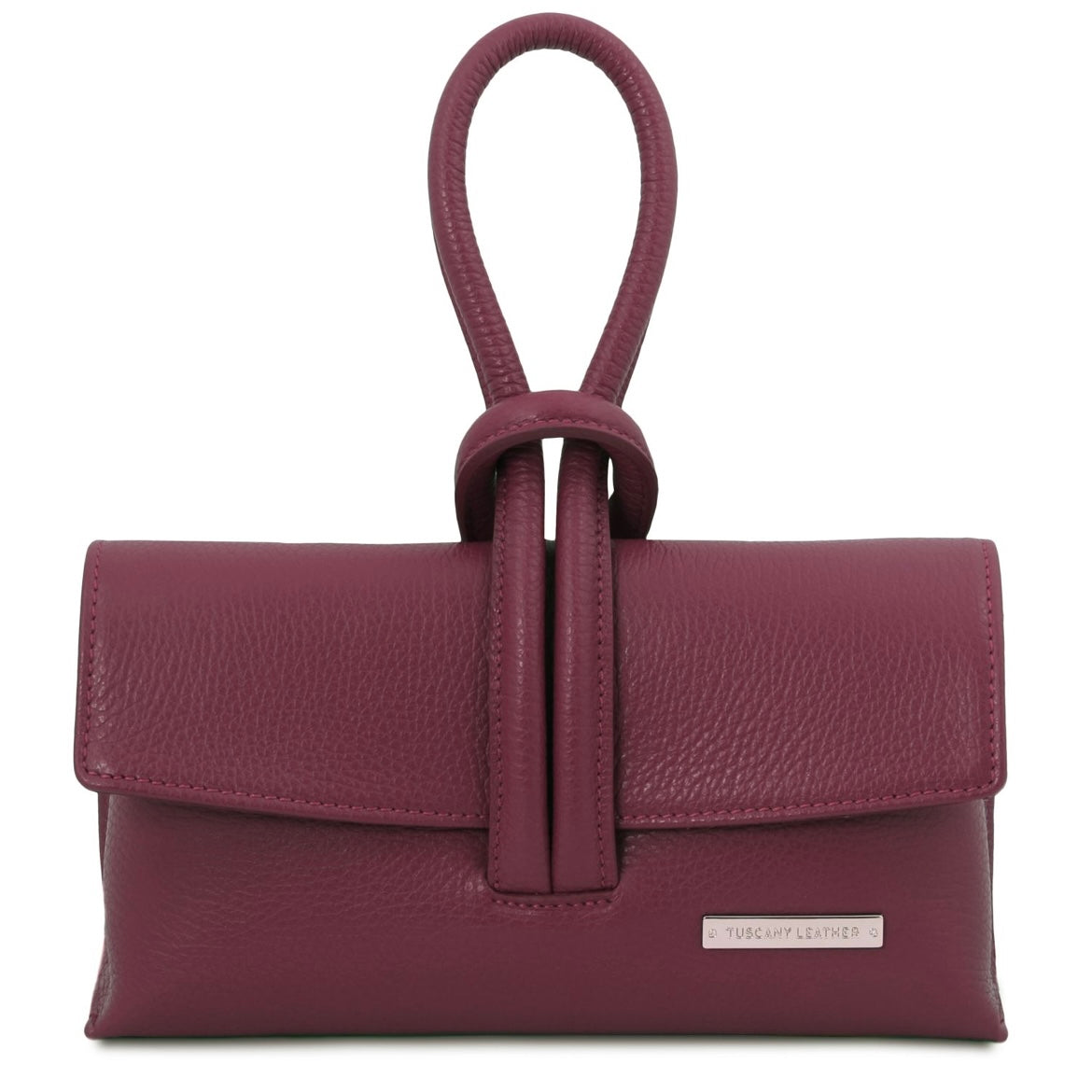 The Tropical Duchess Tuscany Leather Clutch Bag TL141990 in Bordeaux