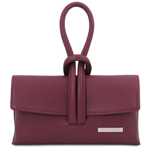 The Tropical Duchess Tuscany Leather Clutch Bag TL141990 in Bordeaux