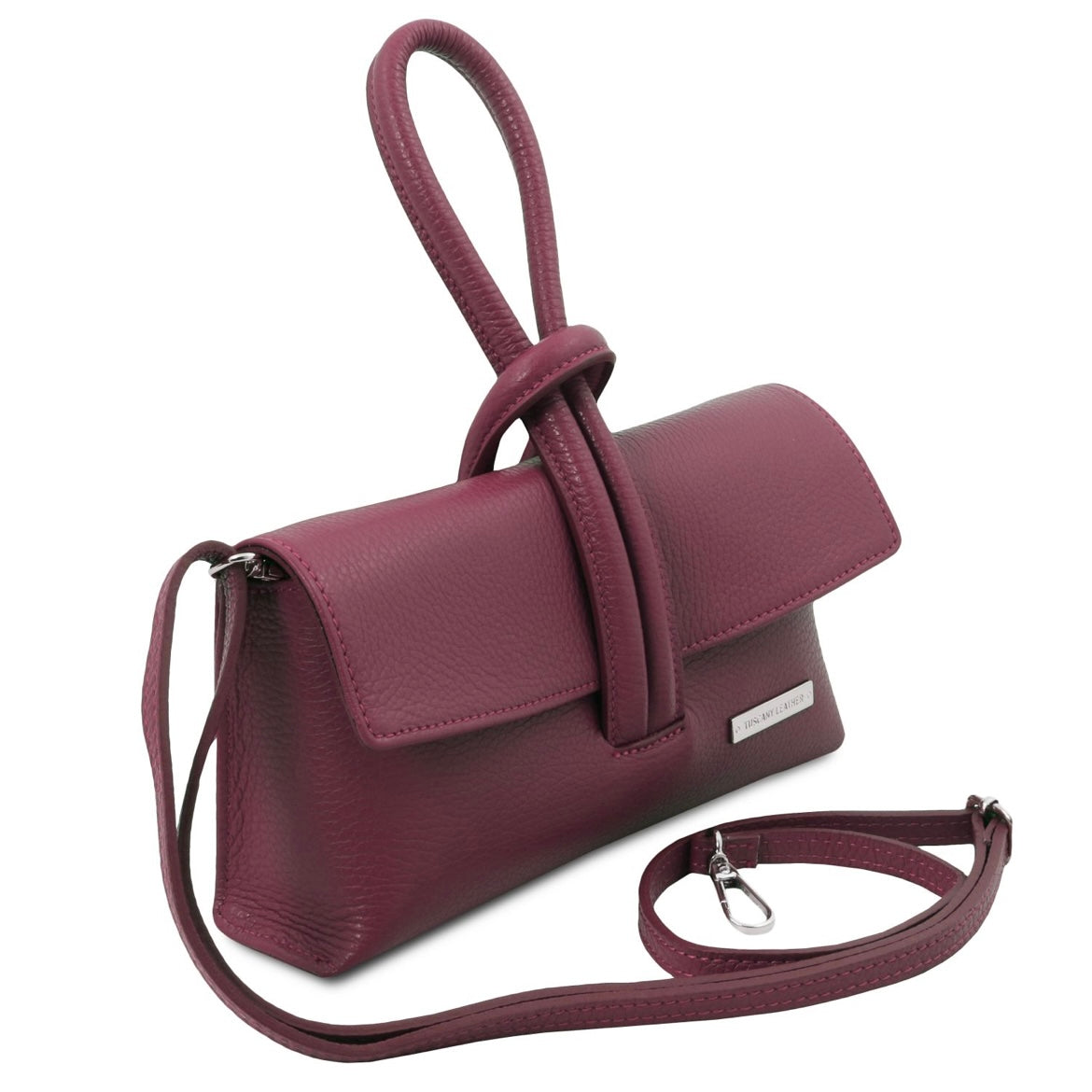 The Tropical Duchess Tuscany Leather Clutch Bag TL141990 in Bordeaux