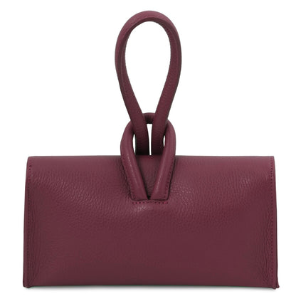 The Tropical Duchess Tuscany Leather Clutch Bag TL141990 in Bordeaux