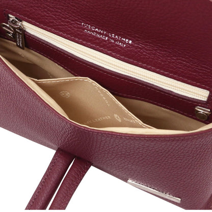 The Tropical Duchess Tuscany Leather Clutch Bag TL141990 in Bordeaux