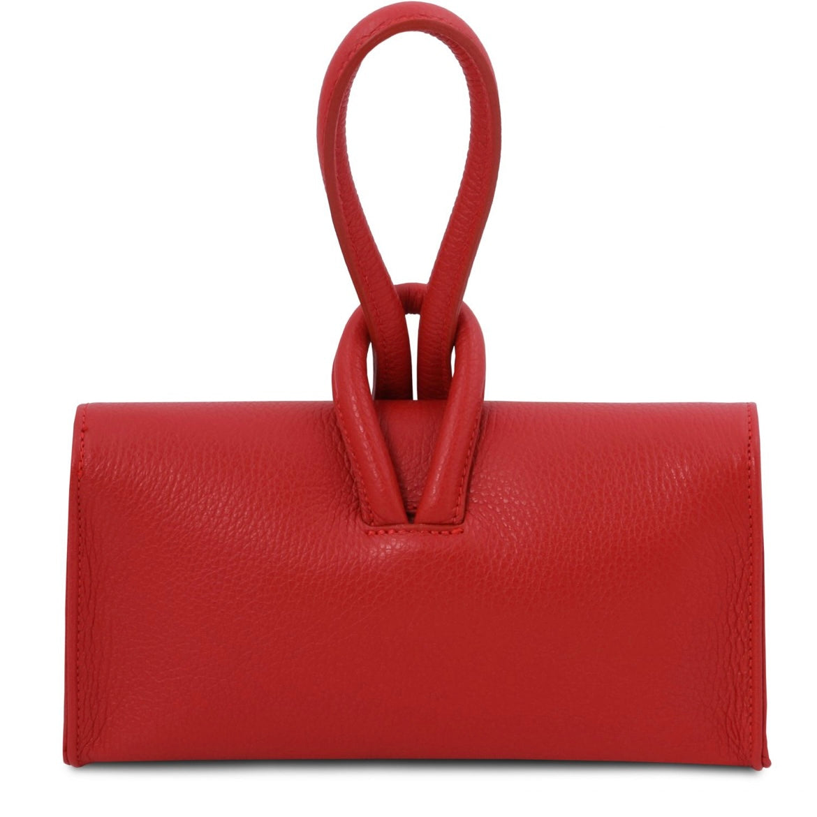 The Tropical Duchess Tuscany Leather Clutch Bag TL141990 in Lipstick Red