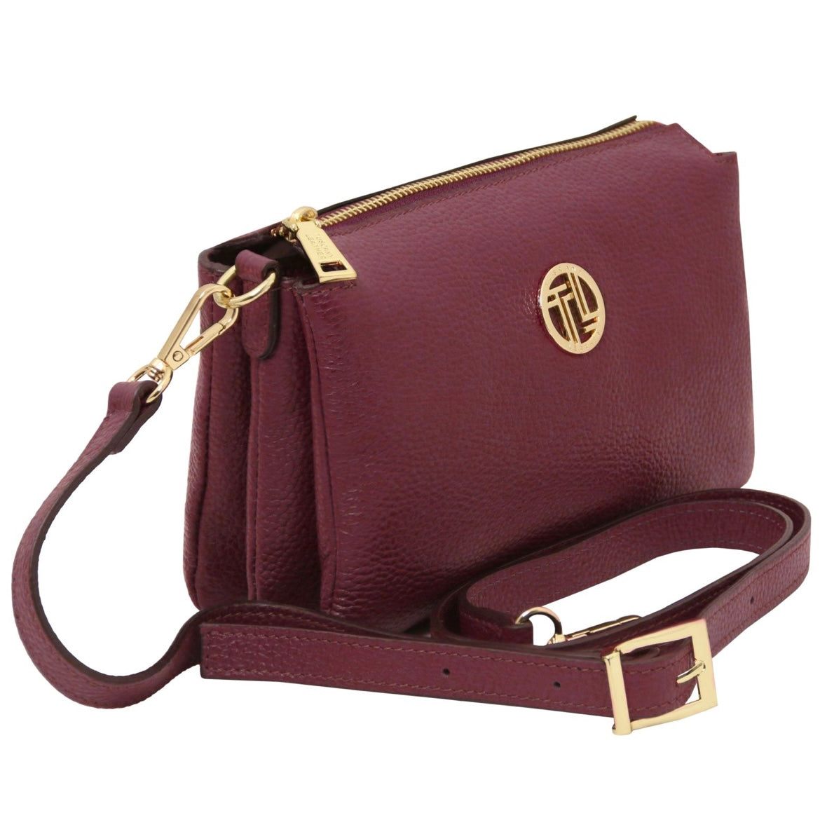 The Tropical Duchess Tuscany Leather Sia Soft Leather Clutch TL142479 in Bordeaux