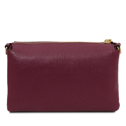 The Tropical Duchess Tuscany Leather Sia Soft Leather Clutch TL142479 in Bordeaux