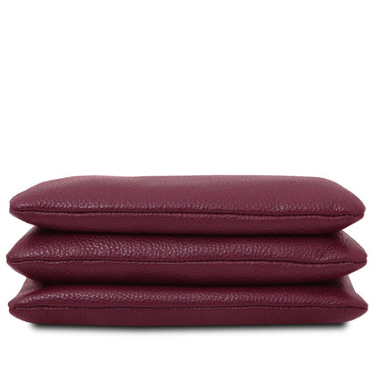 The Tropical Duchess Tuscany Leather Sia Soft Leather Clutch TL142479 in Bordeaux